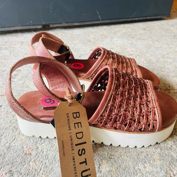 BED|STU Brown Woven Leather Sandals - Picture 1 of 8